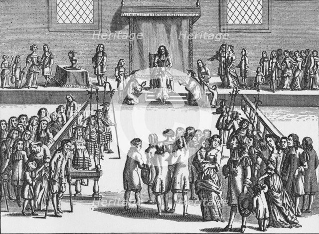 Charles II touching a patient for the King's evil, c1680 (1903). Artist: Frederick-Hendrik van den Hove.