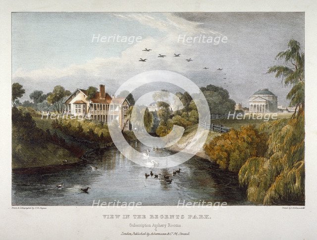 View in Regent's Park, St Marylebone, London, c1830. Artist: Thomas Mann Baynes