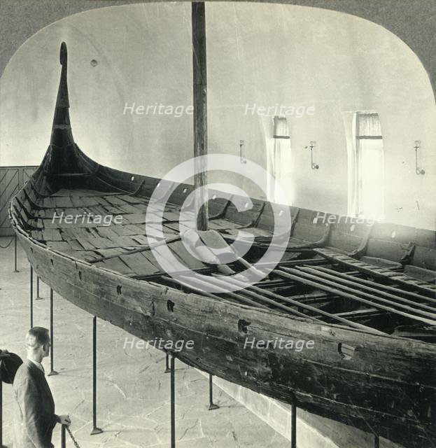 'The Famous Viking Ship (Restored) at the Bygdo Museum, Oslo, Norway', c1930s. Creator: Unknown.