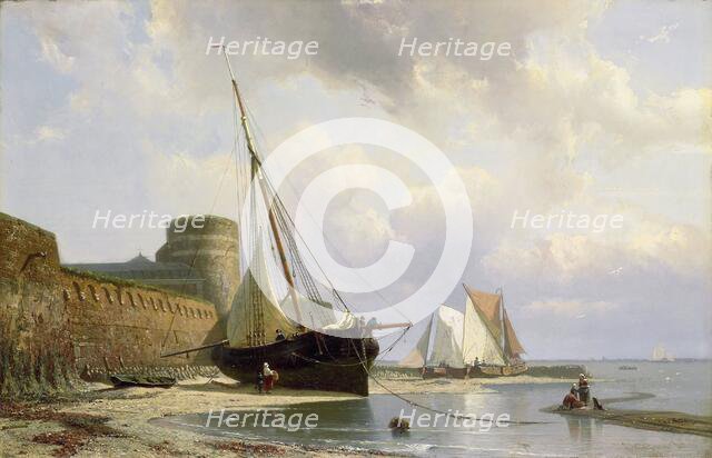 The bombproof barracks in Vlissingen, 1850-1870. Creator: Johan Conrad Greive.