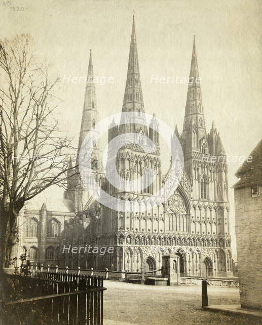 Lichfield Cathedral, Staffordshire, c1860. Artist: Francis Bedford.
