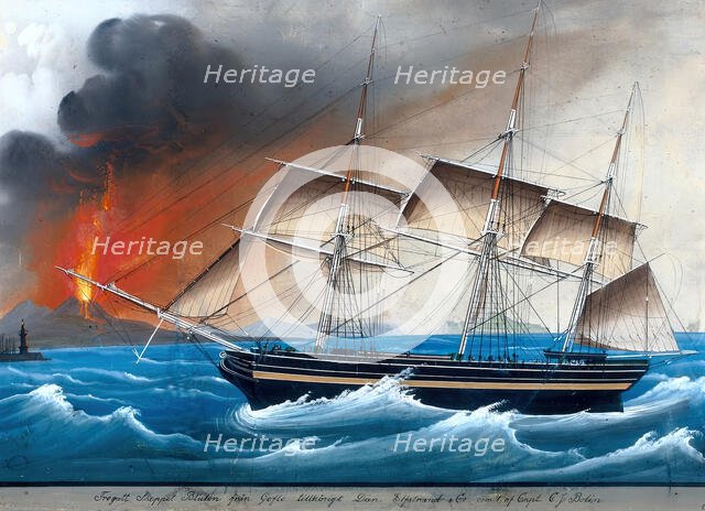 The full-rigger Blixten, 1837-1838. Creator: Unknown.