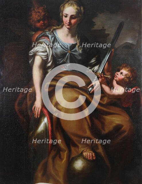 Allegory of justice and strength, Second half of the 17th century. Creator: Piola, Domenico (1627-1703).
