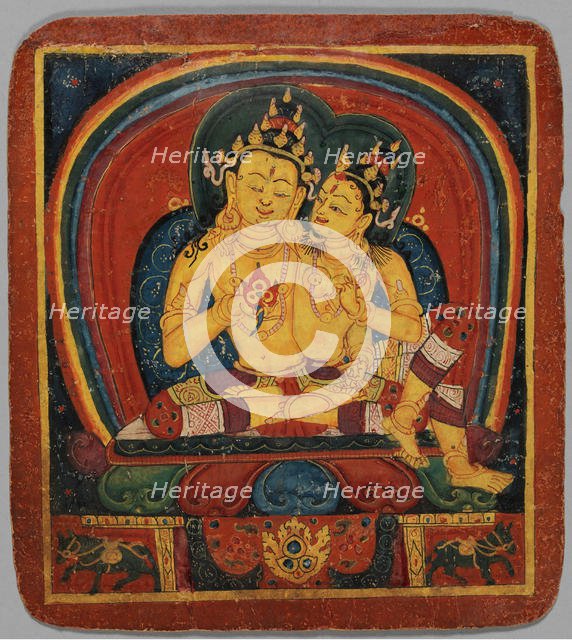 Initiation Card (Tsakalis): Ratnasambhava, early 15th century. Creator: Unknown.