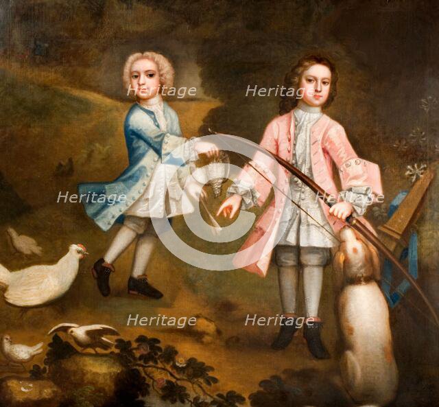 Sir Lister And Sir Charles Holte As Boys, 1750. Creator: Unknown.