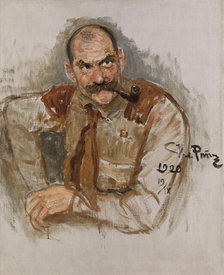 Portrait of the artist Akseli Gallen-Kallela (1865-1931), 1920. Creator: Repin, Ilya Yefimovich (1844-1930).