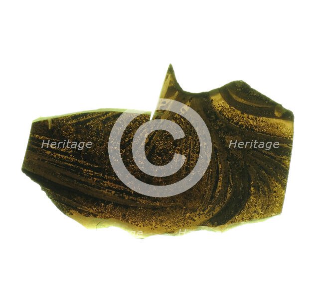 Glass Fragment, French, 12th-14th century. Creator: Unknown.