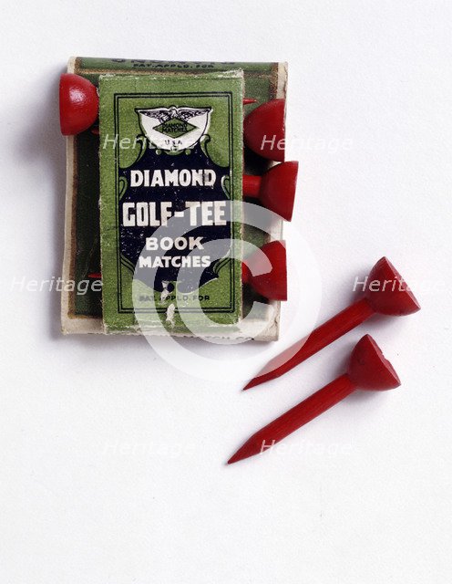 Diamond Golf Tee book of matches, c1900. Artist: Unknown