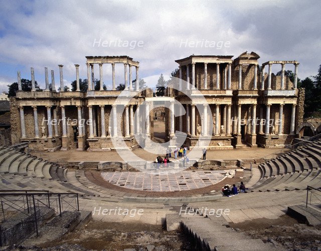 Front View from the 'Ima Cavea' of the Roman Theatre of Merida.