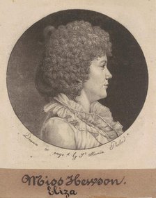 Eliza Hewson, 1798. Creator: Charles Balthazar Julien Févret de Saint-Mémin.