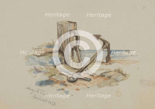 Untitled (Mooring and Anchor), 1873. Creator: Mary Vaux Walcott.
