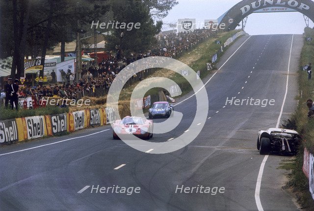 Ford GT40 leading Alpine A210 Renault, Le Mans 24 Hours, France, 1967. Artist: Unknown