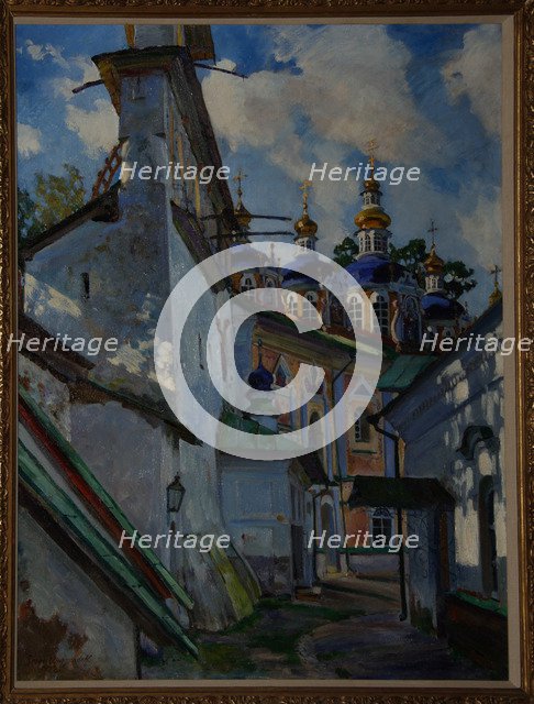 View of the Pskovo-Pechersky Monastery, 1928. Artist: Vinogradov, Sergei Arsenyevich (1869-1938)