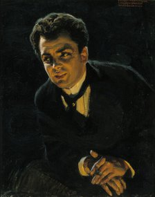 Portrait of the German Actor Rudolf Rittner, 1895. Creator: Akseli Gallen-Kallela.