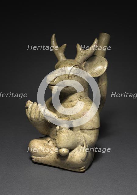 Deer-Headed Figure Vessel, 200-850. Creator: Unknown.
