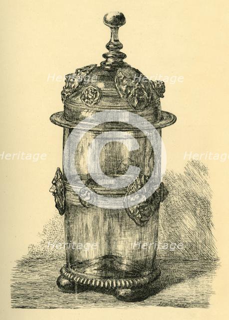 Glass beaker and cover, 1550-1620, (1881).  Creator: J. I. Williamson.