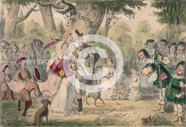 Henry the 8th and his Queen out a Maying, 1850. Artist: John Leech