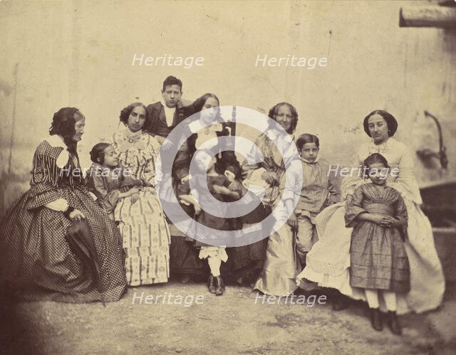 [Ten members of the Antoine family], 1850s-60s. Creator: Franz Antoine.