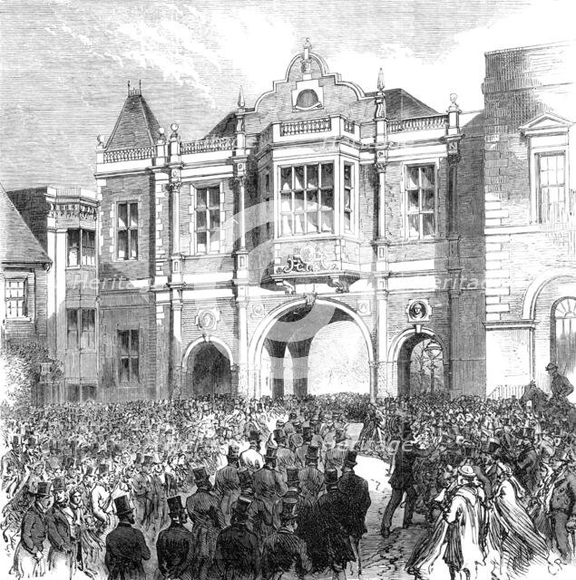 Opening of the new Corn Exchange at Aylesbury, 1865. Creator: C. R..