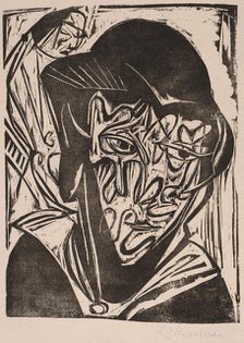 Woman with a Veil, 1915. Creator: Ernst Kirchner.
