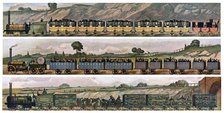 'Early railway Coaches', the Liverpool and Manchester Railway, England, 1831, (c1900-1920). Artist: Unknown