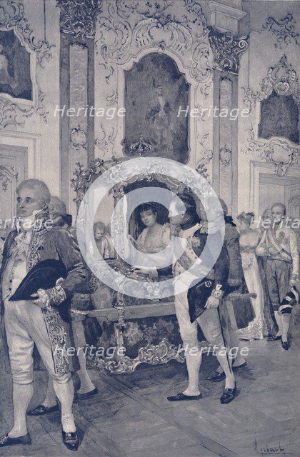 'Napoleon and the Empress of Austria at Dresden', 1812, (1896).  Artist: Unknown.