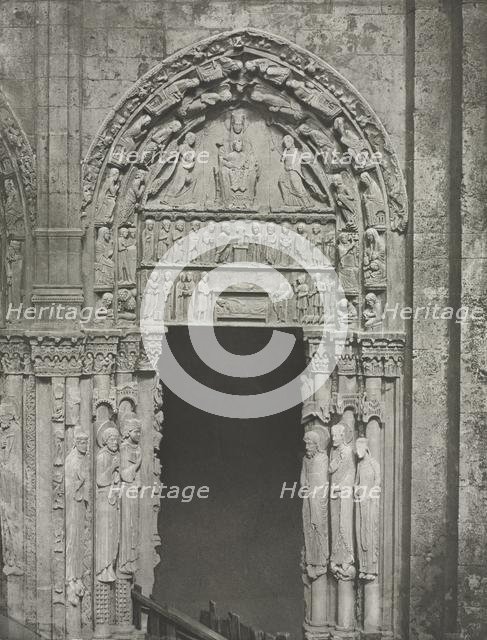 Chartres Cathedral: Right Door of the Royal Portal with Our Lady of Chartres, 1857. Creator: Charles Nègre (French, 1820-1880).
