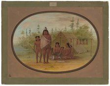 A Flathead Chief with His Family, 1855/1869. Creator: George Catlin.