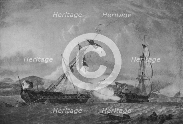 'The 'Blanche' and the 'Pique', c1795. Artist: Robert Dodd.