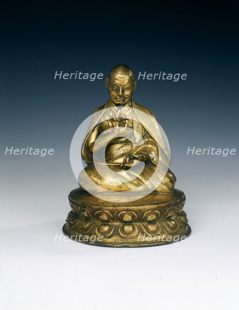 Gilt copper monk, Tibet, 16th century. Artist: Unknown