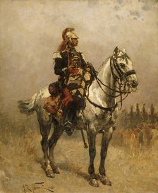 A Cavalryman, 1884. Creator: Alphonse de Neuville.