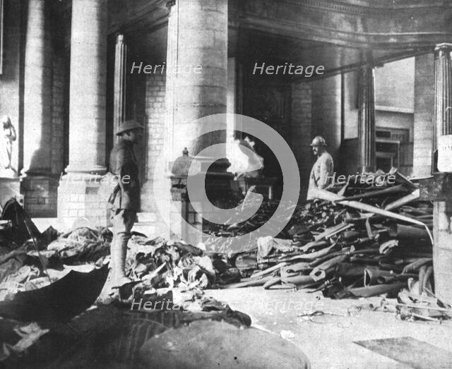 ''Les devastations a Douai; L'interieur de la cathedrale; les vetements sacerdotaux..., 1918. Creator: Unknown.