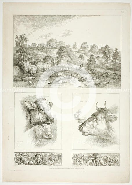 Plate Four of 38 from Oeuvres de J. B. Huet, 1796–99. Creator: Jean Baptiste Marie Huet.