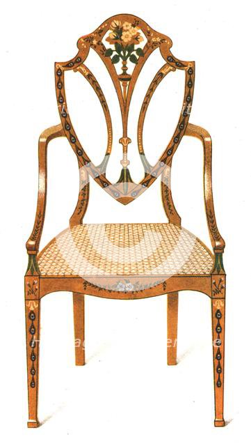 Painted Satin-wood Chair, 1908. Creator: Shirley Slocombe.