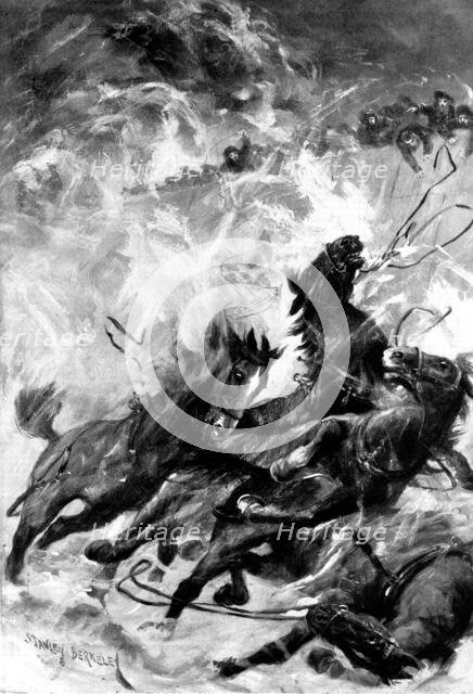 The Great Storm - Scene at Margate: horses drowned in the attempt to launch the life-boat, 1898. Creator: Unknown.