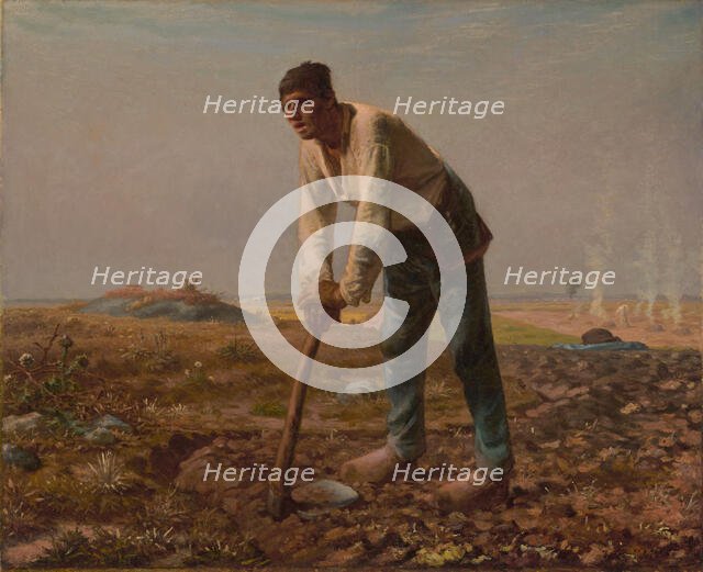 Man with a Hoe, 1860-1862. Creator: Jean Francois Millet.