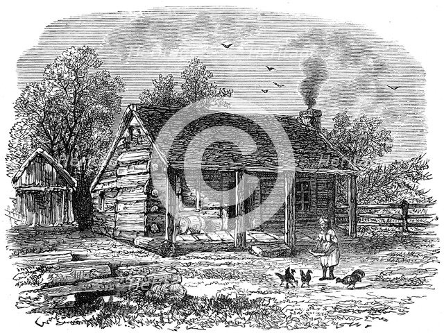 The early home of Abraham Lincoln, Gentryville, Indiana, 19th century. Artist: Unknown