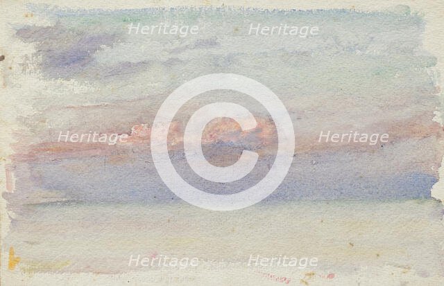 Study of a sunset/sunrise over water, probably early-mid 1880s. Creator: George Clausen.
