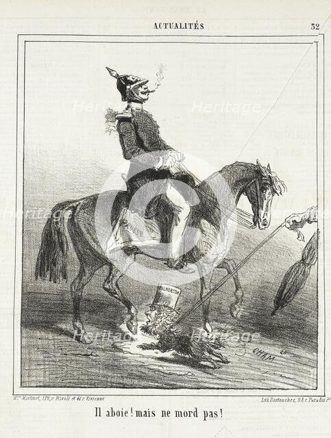 Il Aboie! Mais il ne mord pas!, 1864. Creator: Cham.