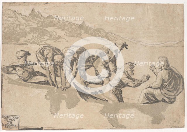 The Miraculous Draught of Fishes, 1540-1550 (republished 1609)., 1540-1550 (republished 1609). Creator: Niccolo Vicentino.