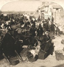 'Selling the Irishman's “Staff of Life”, the Potatoe Market, Galway, Ireland', 1901.  Creator: Works and Sun Sculpture Studios.