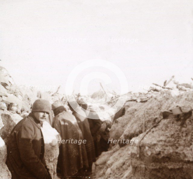 Trenches, Tahure, northern France, c1914-c1918. Artist: Unknown.