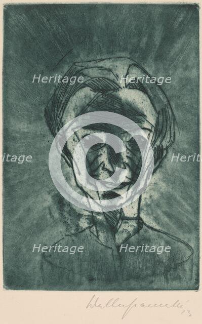 Smiling Head, Self-portrait (Lächelnder Kopf, Selbstporträt), 1923. Creator: Walter Gramatté.