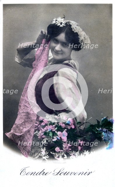 'Tendre Souvenir', French Postcard, c1900. Artist: Unknown