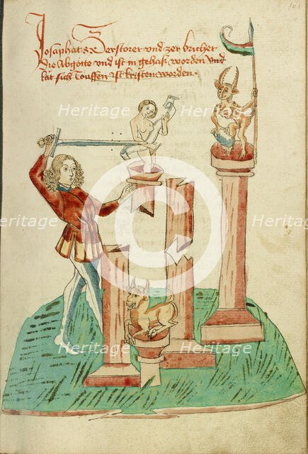 Josaphat Destroying Pagan Idols, 1469. Creator: Unknown.