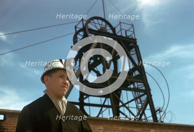 Coal miner at pit head.