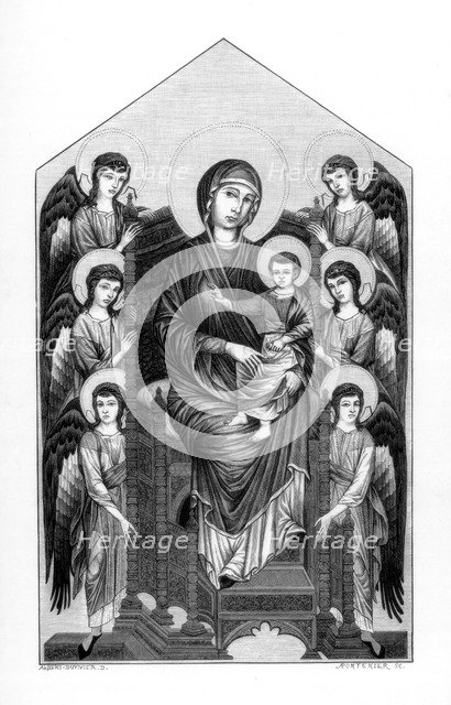 'Virgin Enthroned with Angels', 1290-1295 (1870). Artist: Apontenier