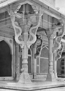 'Fatehpur Sikri. Pillars on front of Tomb of Sheik Salem Christi', c1910. Creator: Unknown.
