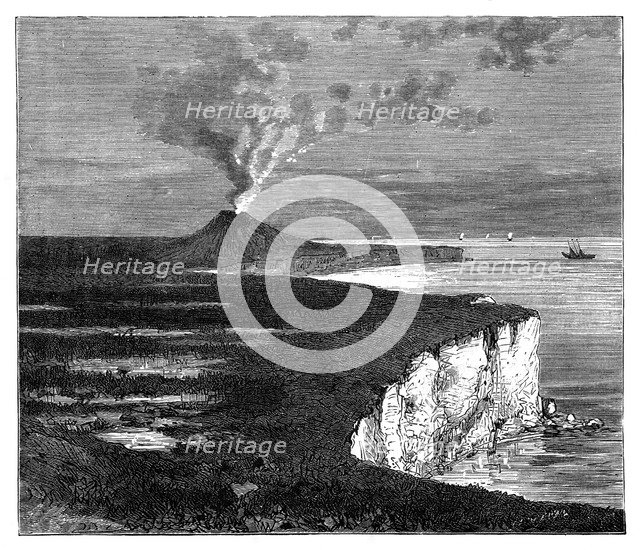 A shield volcano on Reunion island, Indian Ocean, c1890. Artist: Unknown