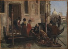 Landing in Venice. In the Distance S. Maria delle Salute, 1852-1855. Creator: Wilhelm Marstrand.